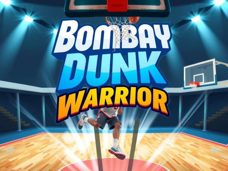 Bombay Dunk Warrior game cover featuring a player performing a magical dunk